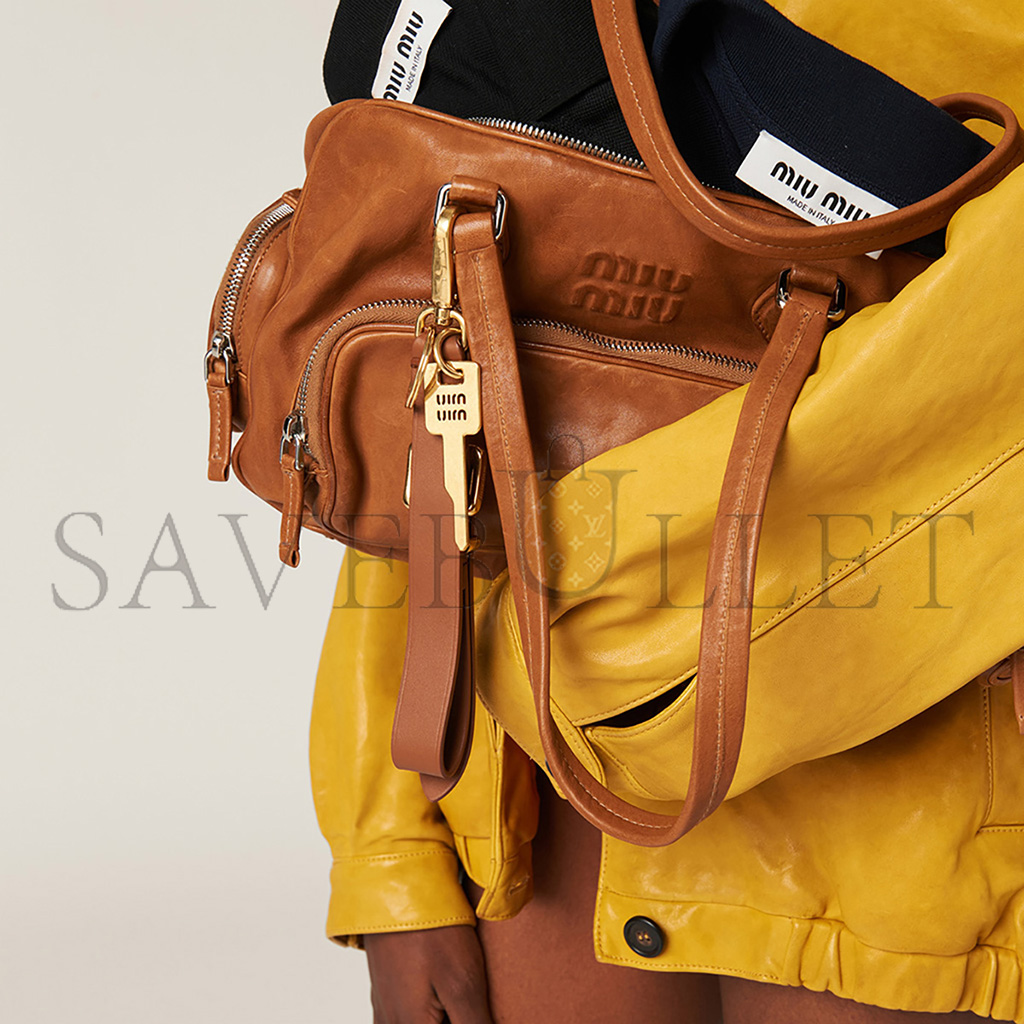 MIU MIU NAPPA LEATHER TOP-HANDLE BAG 5BB159 (32*22*14cm) MIU MIU NAPPA LEATHER TOP-HANDLE BAG 5BB159 (32*22*14cm)